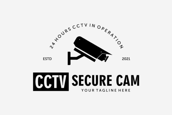 CCTV Vintage Security Cam Warning Logo