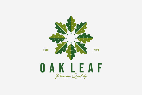 Emblem Circle Oak Leaf Botany Spa Logo
