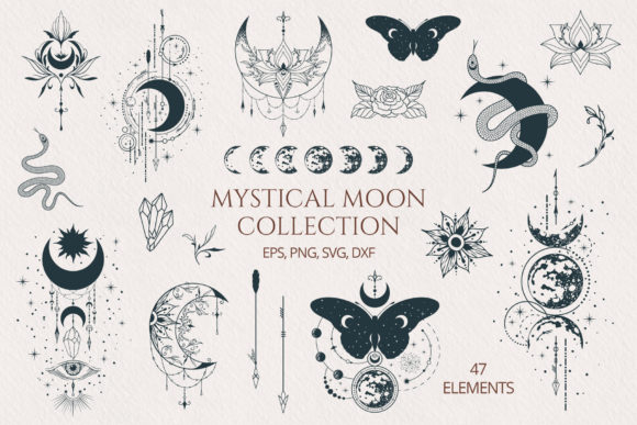 Hand drawn Mystical Moon Collection