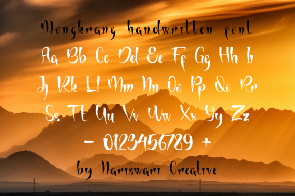 Mongkrang Font PNG with transparent background - Preview 1