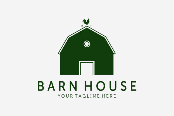 Vintage Wooden Barn House Farm Logo