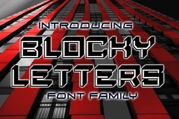 Blocky Letters preview, bold geometric block 3D