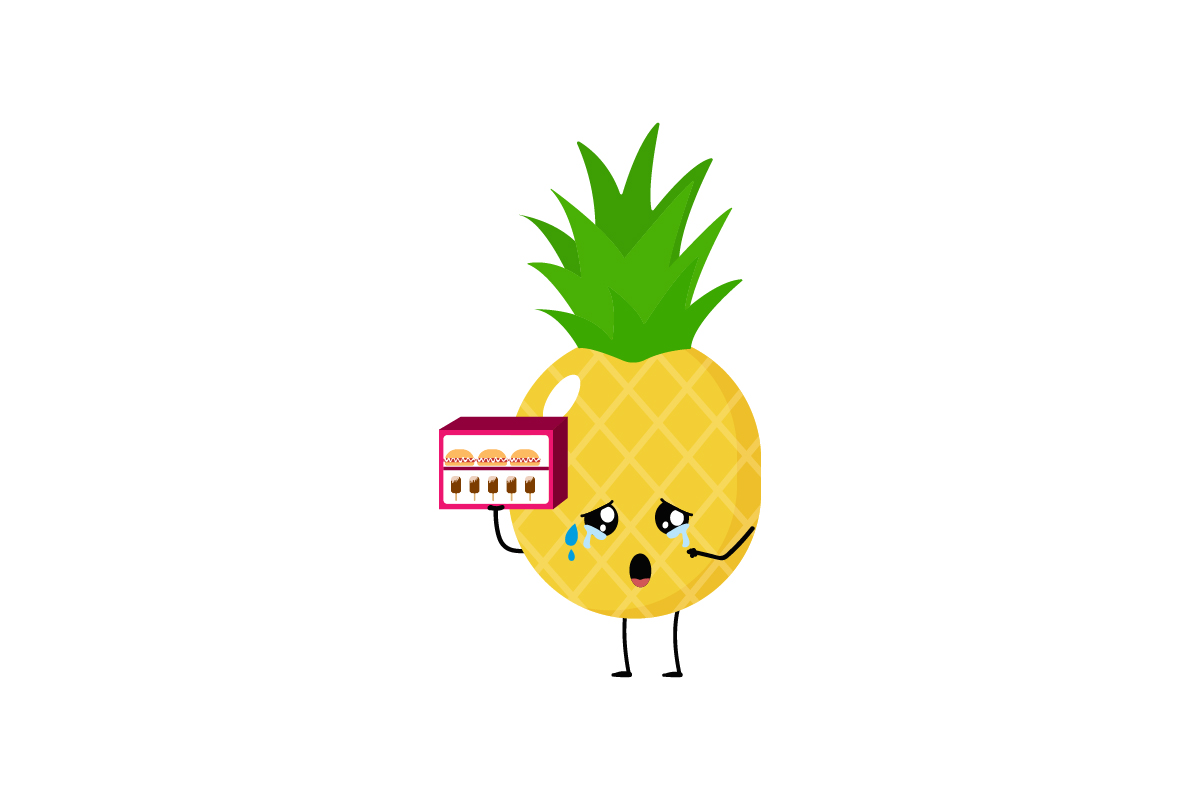 Kawaii Fruit Pineapple Food Illustration