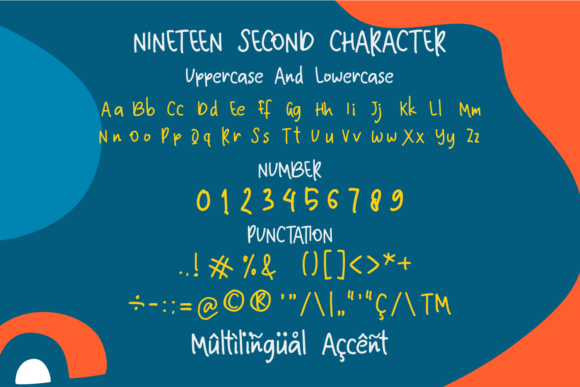 Nineteen Second Font PNG with transparent background - Preview 1