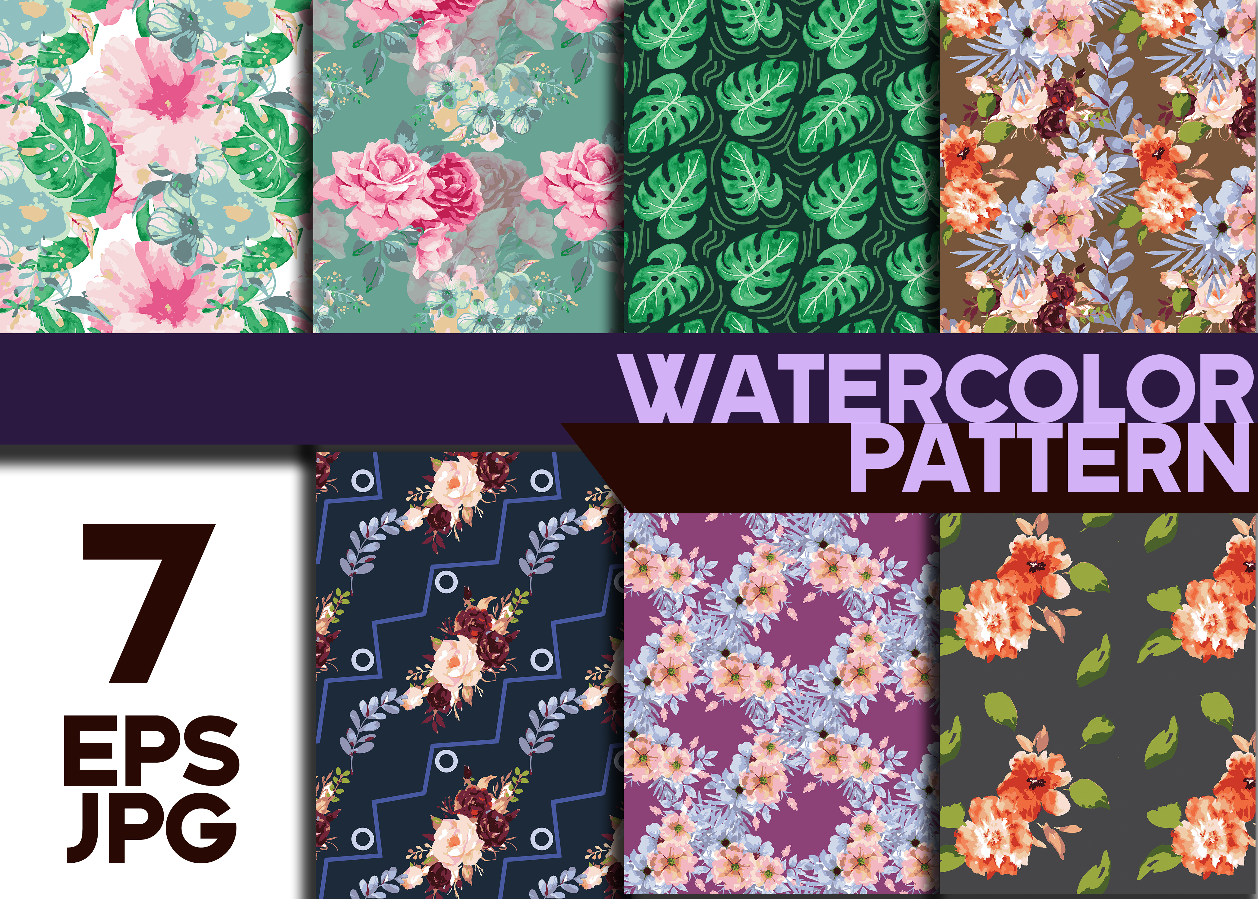 Pattern Flower Water Color