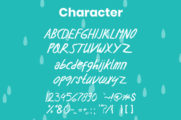 Rain Walk Font PNG with transparent background - Preview 3
