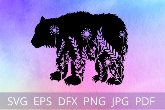 Bear Flower Floral Graphic Crafts By Cnxsvg