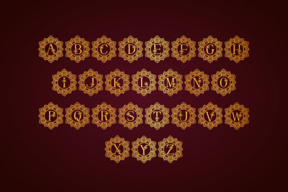 Elegant Mandala Monogram Font - Preview 6