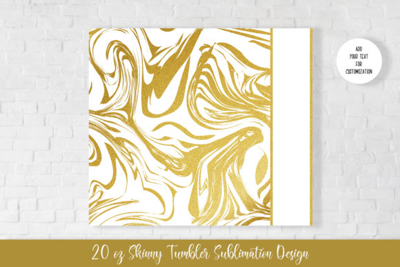 Gold Glitter Marble Skinny Tumbler 20oz
