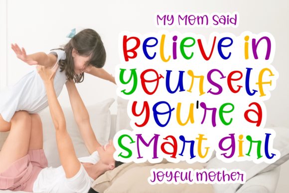 Joyful Mother Font PNG with transparent background - Preview 3