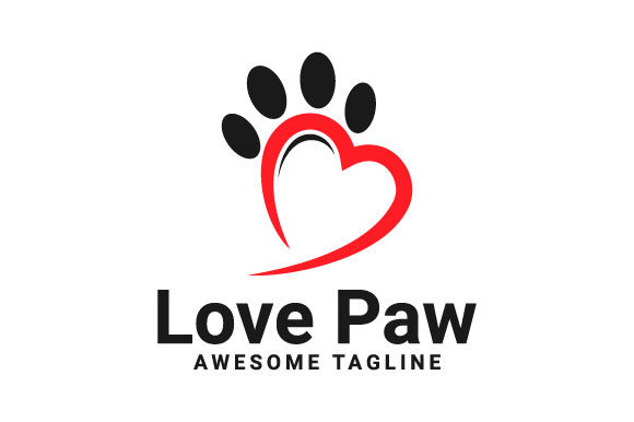 Love Paw Print Vector Logo Illustration Logos Par radivnaz graphic