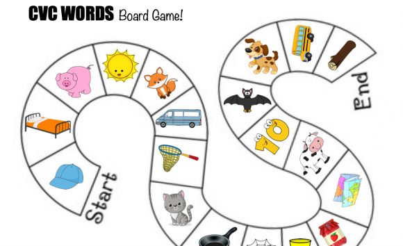 CVC Word Board Game! Grafica Asilo Di Lory's Kindergarten Resources!