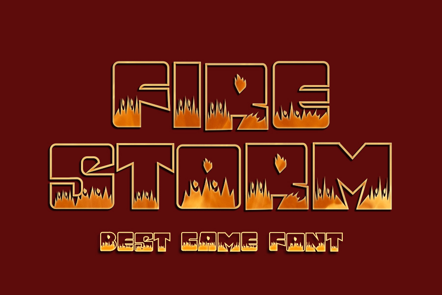 Fire Storm font preview in a display style