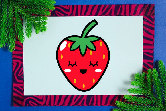 Kawaii Cute Red Strawberry Graphic by Yapivector · Creative Fabrica