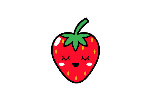 Kawaii Cute Red Strawberry Graphic by Yapivector · Creative Fabrica