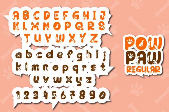 Paw Pow Font PNG with transparent background - Preview 1