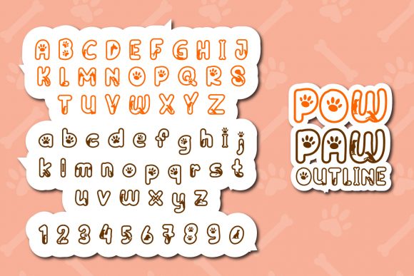 Paw Pow Font PNG with transparent background - Preview 2