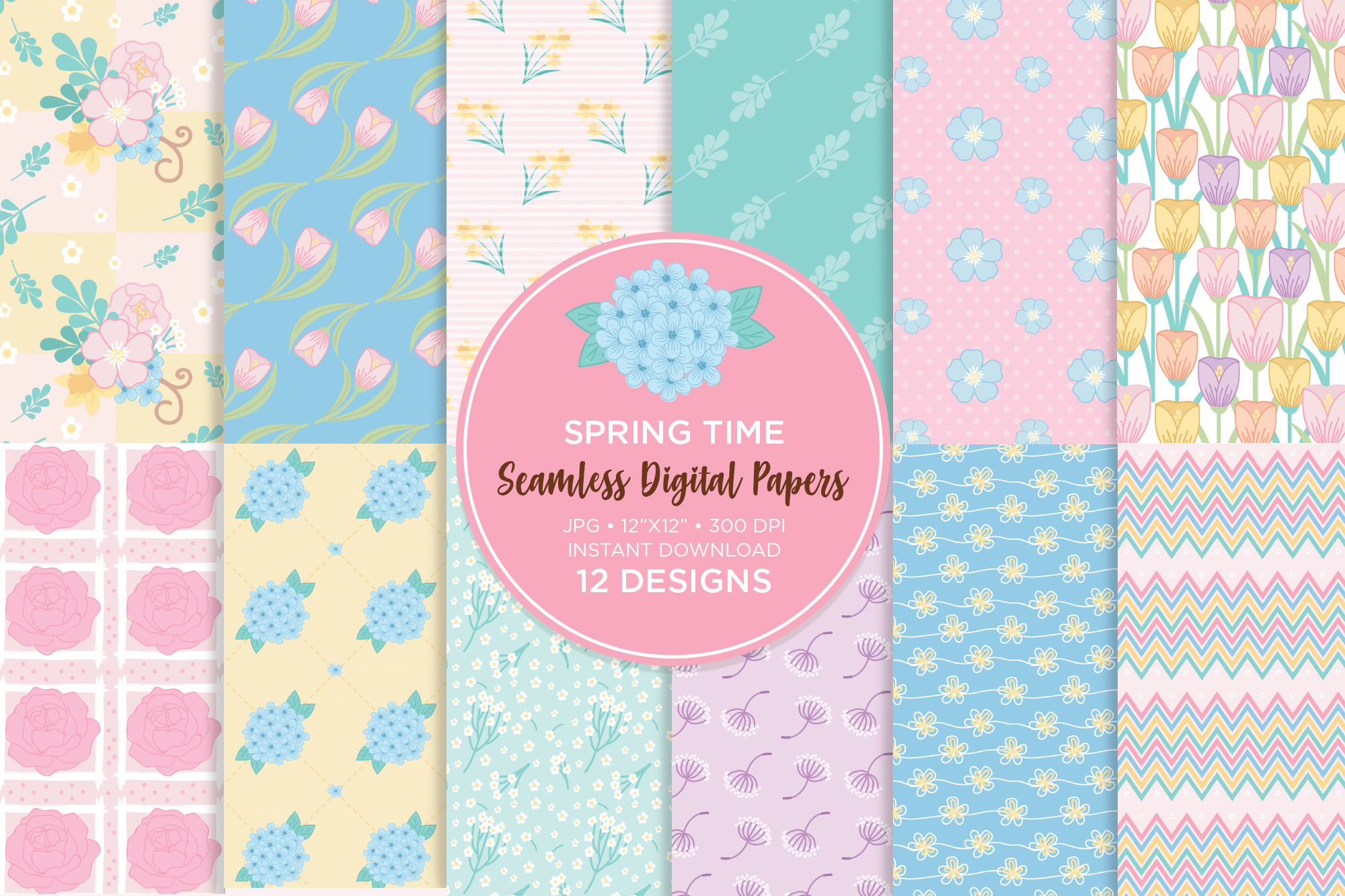 Spring Time Flower Digital Paper Graphic by Sgt.Ruthless · Creative Fabrica