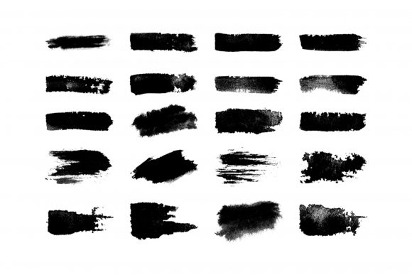 Black Hand Painted Set of Brush Strokes