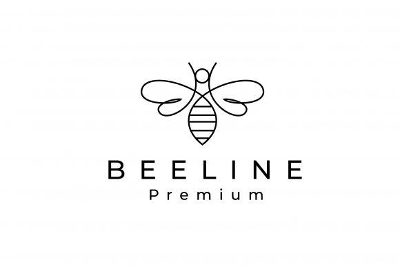 Simple Monoline Bee Logo Design