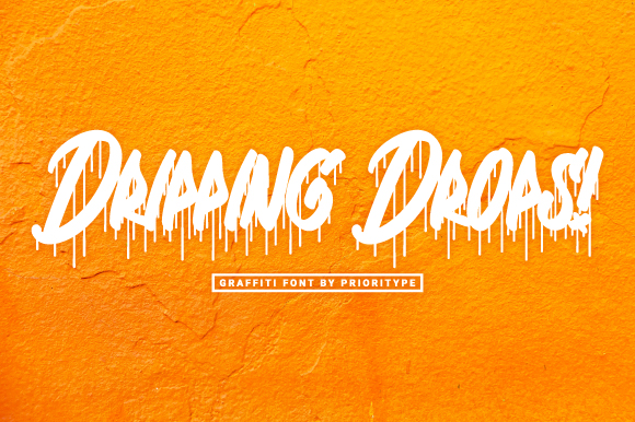 Dripping Drops preview, lettering with falling drops
