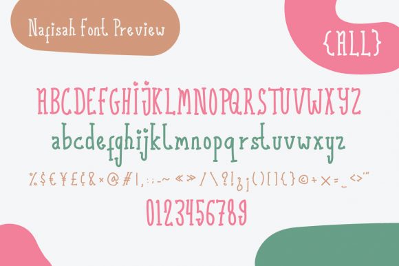 Nafisah Font PNG with transparent background - Preview 2
