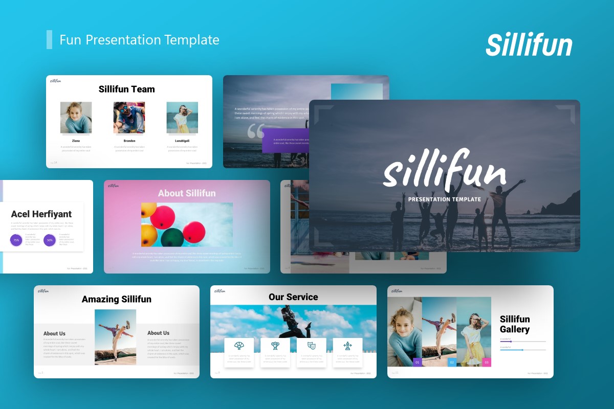 Presentation Template - Sillfun Graphic by SlideThrive · Creative Fabrica