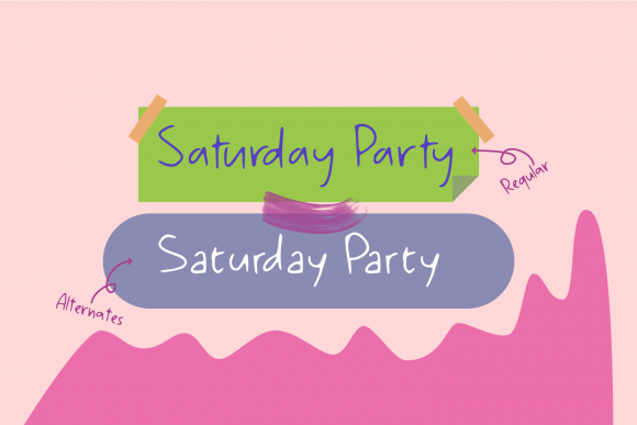 Saturday Party Font PNG with transparent background - Preview 2