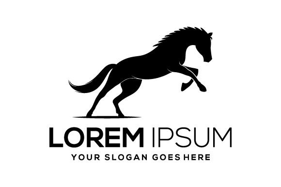 Black Horse Silhouette, Vector Logo