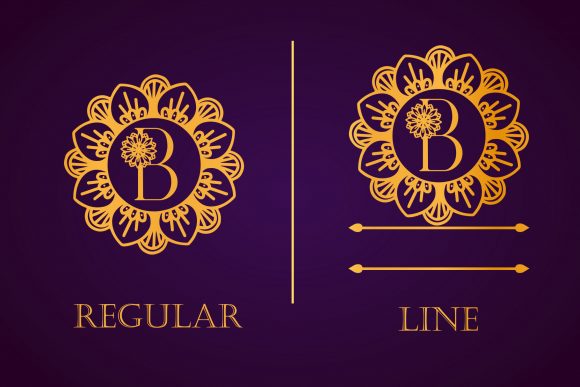 Flower Mandala Monogram Font - Preview 1