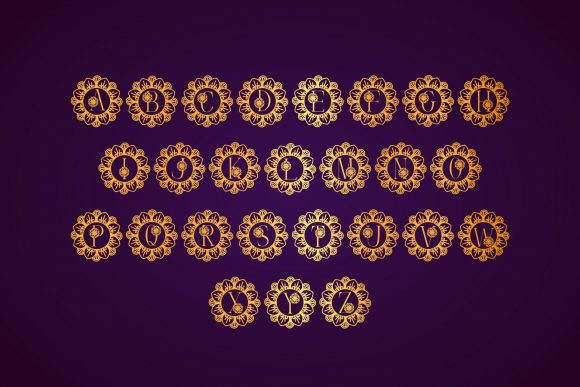 Flower Mandala Monogram Font - Preview 3