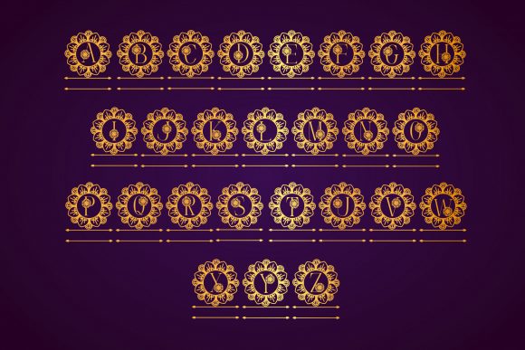 Flower Mandala Monogram Font - Preview 5