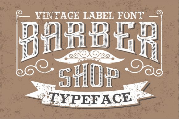 Vintage Barber Shop - Handcrafted Font Graphic by Whityleon · Creative Fabrica font preview