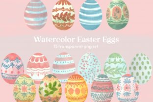 Watercolor Easter Egg Clipart Set Graphic by roselocket · Creative Fabrica