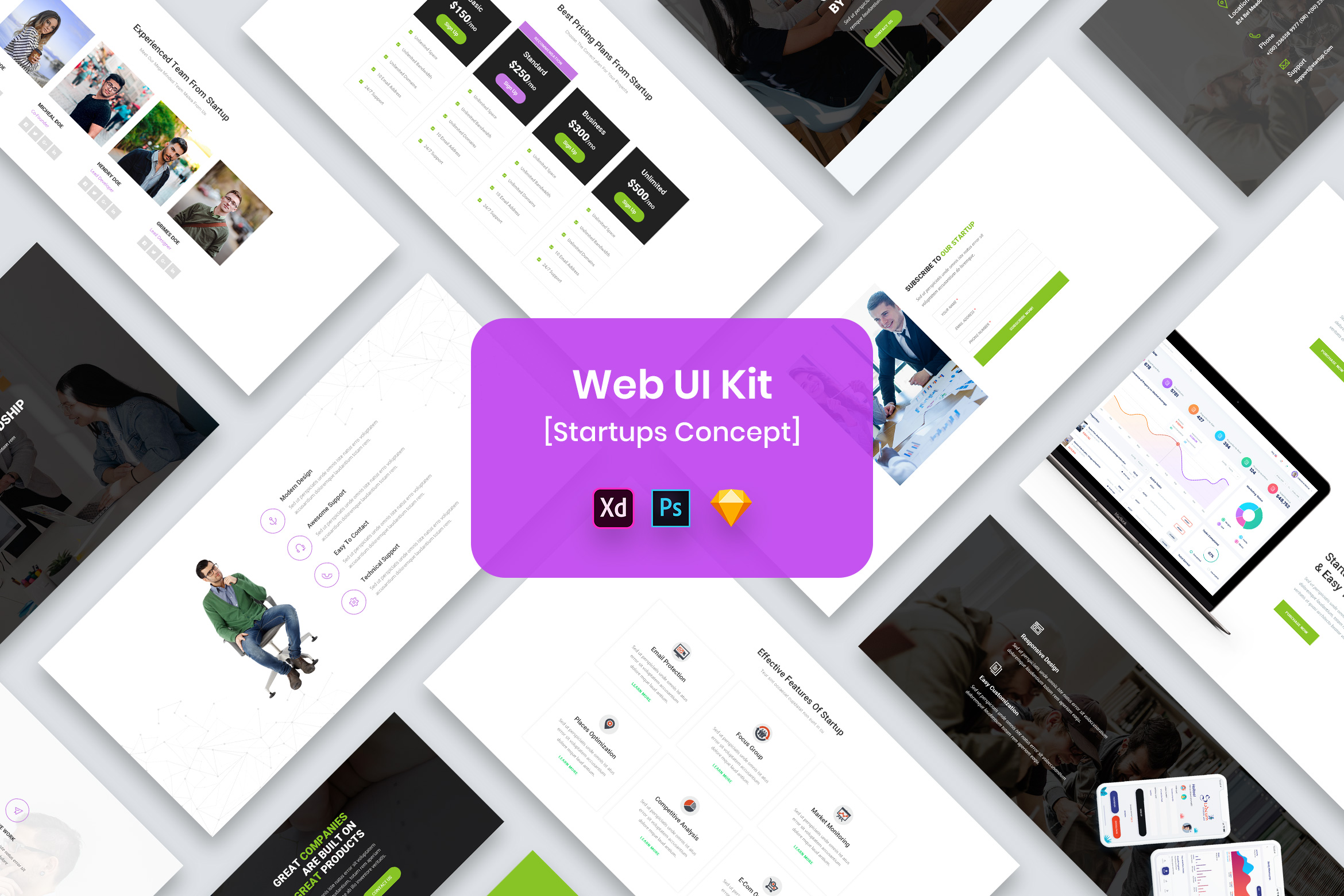 Web UI Kit Startups Graphic by 3djagan · Creative Fabrica