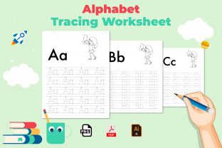 Alphabet Tracing Worksheets KDP Interior Graphic by LoomedPages ...