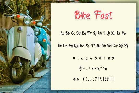 Bike Fast Font PNG with transparent background - Preview 1