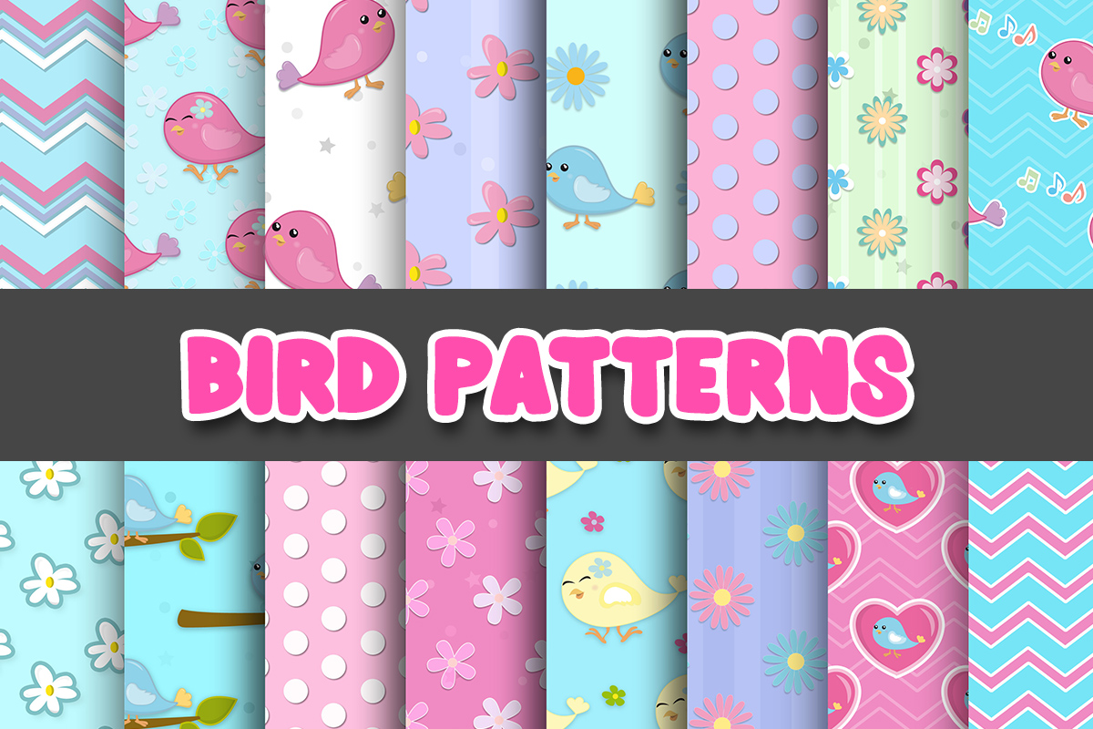 Birds Digital Paper Patterns Graphic by Grafixeo · Creative Fabrica