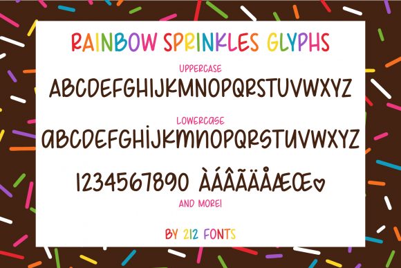 Rainbow Sprinkles Font PNG with transparent background - Preview 1