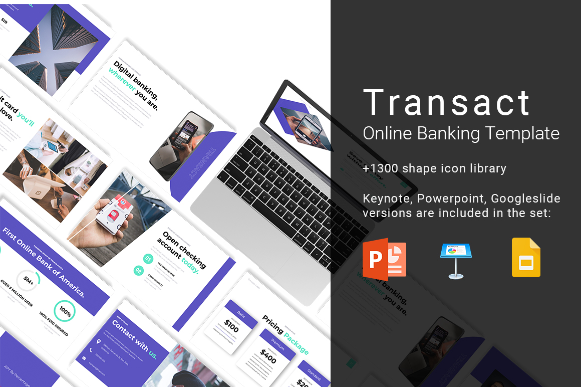 Transact Creative Template for Fintech and Mobile Apps