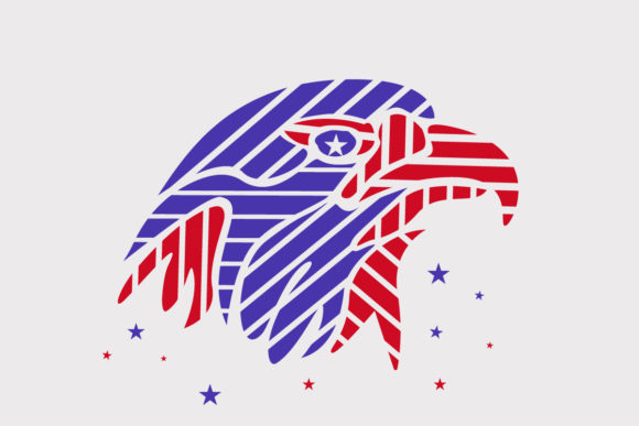 Abstract American Flag Eagle Head Grafik Druckbare Illustrationen Von Gus Grafis