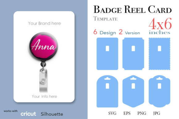Badge Reel Display Card Template.
