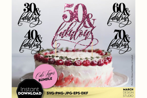 Cake Topper Bundle, Happy Birthday Cake