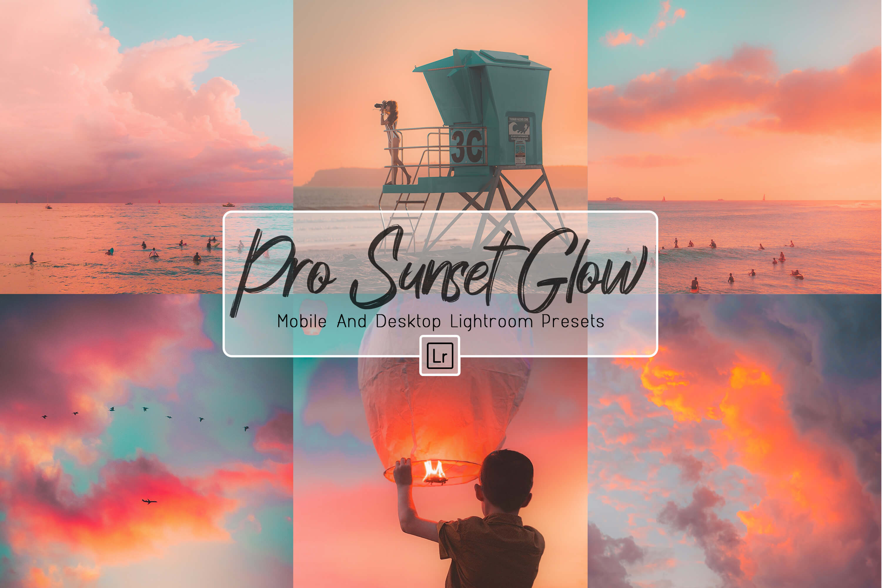 Sunset Glow Lightroom Preset warm golden hour Instagram mobile desktop