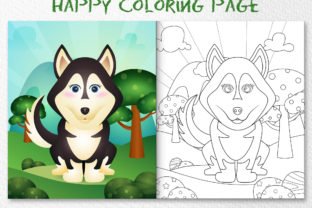 A Cute Husky Animal - Coloring Page Graphic by wijayariko · Creative ...