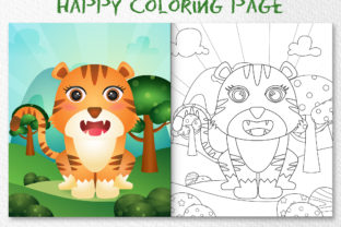 A Cute Tiger Animal - Coloring Page Graphic by wijayariko · Creative ...