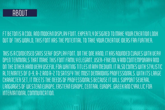 FT Beton Punch Font PNG with transparent background - Preview 1