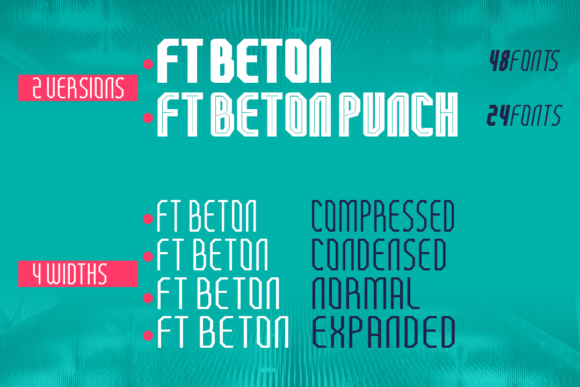 FT Beton Punch Font PNG with transparent background - Preview 4