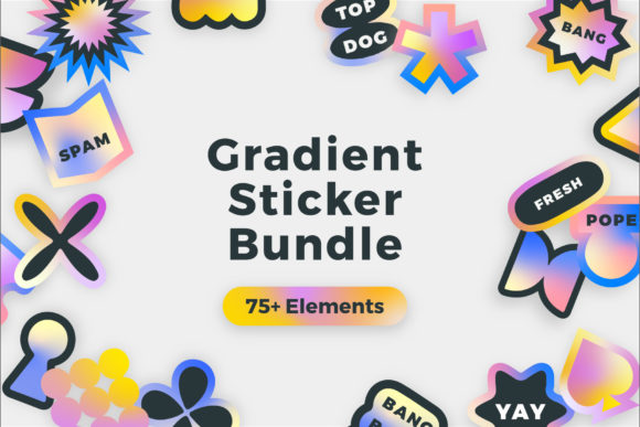 Gradient Sticker Bundle Graphics
