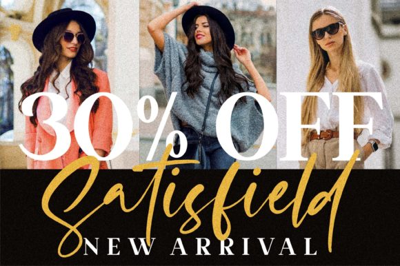 Satisfield Font PNG with transparent background - Preview 4